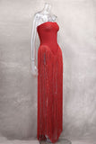 Fringe-Side Evening Dress
