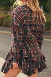Plaid Button-Up Skirt Set