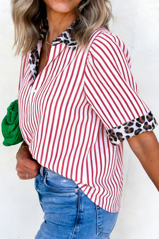 Striped Button-Up Blouse