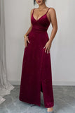 Elegant Spaghetti Strap Evening Gown