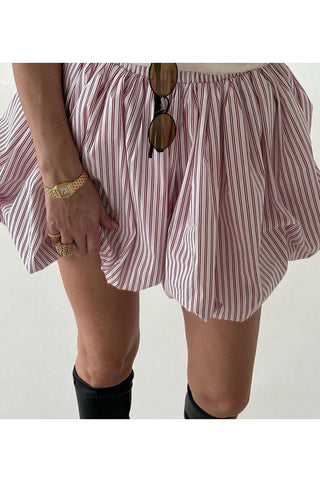 Striped High-Waisted Mini Skirt