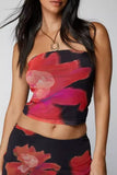 Strapless Floral Print Camisole