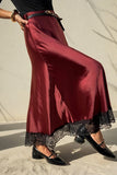 Lace Hem Patchwork  Skirt