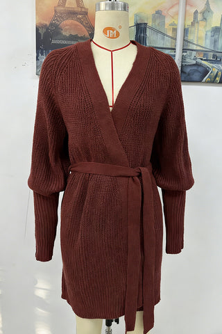 Tie-Waist Longline Cardigan
