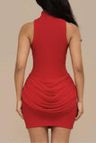 Sleeveless Ruched Casual Dress