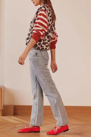 Leopard Print Button-Front Cardigan