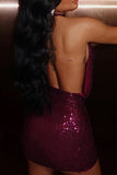 Halter-Neck Sequin Mini Dress