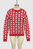 Heart Pattern Crewneck Sweater