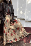 Artistic Print Floral Maxi Skirt