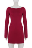 Elegant Long-Sleeve Bodycon Dress