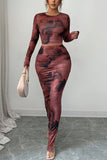 Artistic Print Skirt Set