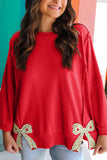 Bow-Accent Casual Sweatshirt