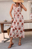 Sleeveless Patterned Midi Dress
