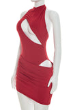 Halter Cutout Evening Dress