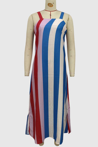 Striped A-Line Casual Dress