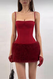 Strapless Fur-Trim Night Out Dress