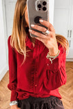 Ruffled Button-Front Blouse