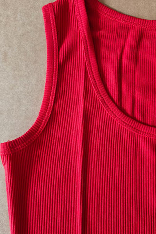 Scoop-Neck Ribbed Tank Top