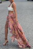 Floral Tiered Ruffle Skirt