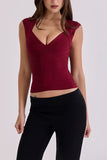 Sleeveless V-Neck Fitted Tank
