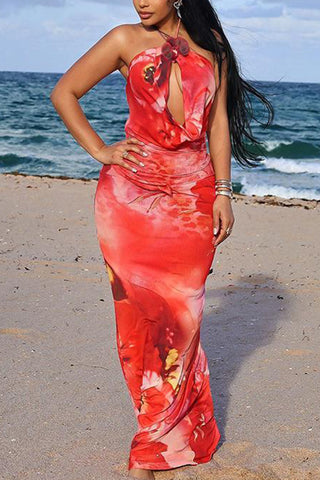 Halter Neck Maxi Dress