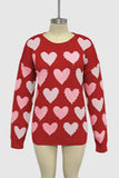 Heart Pattern Knit Sweater