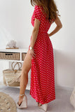 Polka Dot Casual Maxi Dress