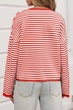 Striped Button-Front Cardigan