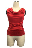 Draped Neck Sleeveless Top