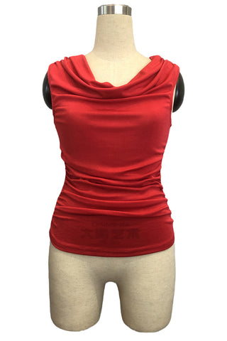 Draped Neck Sleeveless Top