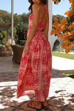 Halter-Neck Printed Maxi Dress