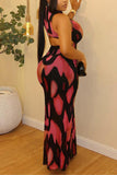 Abstract Pattern Sleeveless Maxi Dress