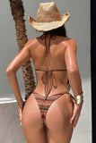 Striped Triangle Bikini Set