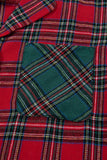Festive Plaid Patched 2-Piece Pajama Set