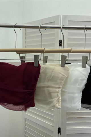 Strapless Mesh Layered Tank