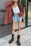 Oversized Plaid Blouse