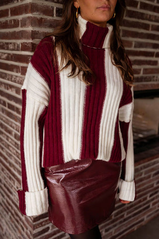 Turtleneck Striped Sweater