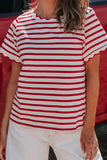 Striped Scallop-Edge T-Shirt