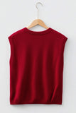 Crew Neck Cap Sleeve Sweater Vest