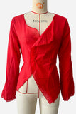 V-Neck Asymmetrical Hem Blouse
