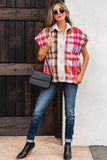 Plaid Sherpa Jacket Vest