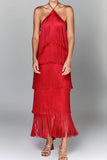 Fringe Halter Night Out Dress