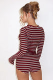 Striped Long-Sleeve Short Set