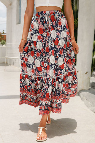 Floral Tiered Maxi Skirt