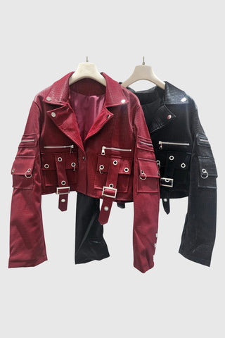 Cropped Belted Pocket Jacket