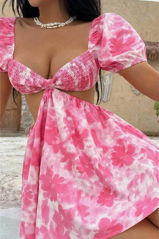 Cutout Tie-Front Casual Dress