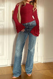 Flare Sleeve Ruffled Blouse