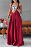 Wide-Leg Casual Pinafore Dress