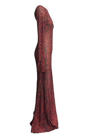 Animal Print Long Sleeve Dress