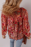 Paisley Patterned Peasant Blouse
